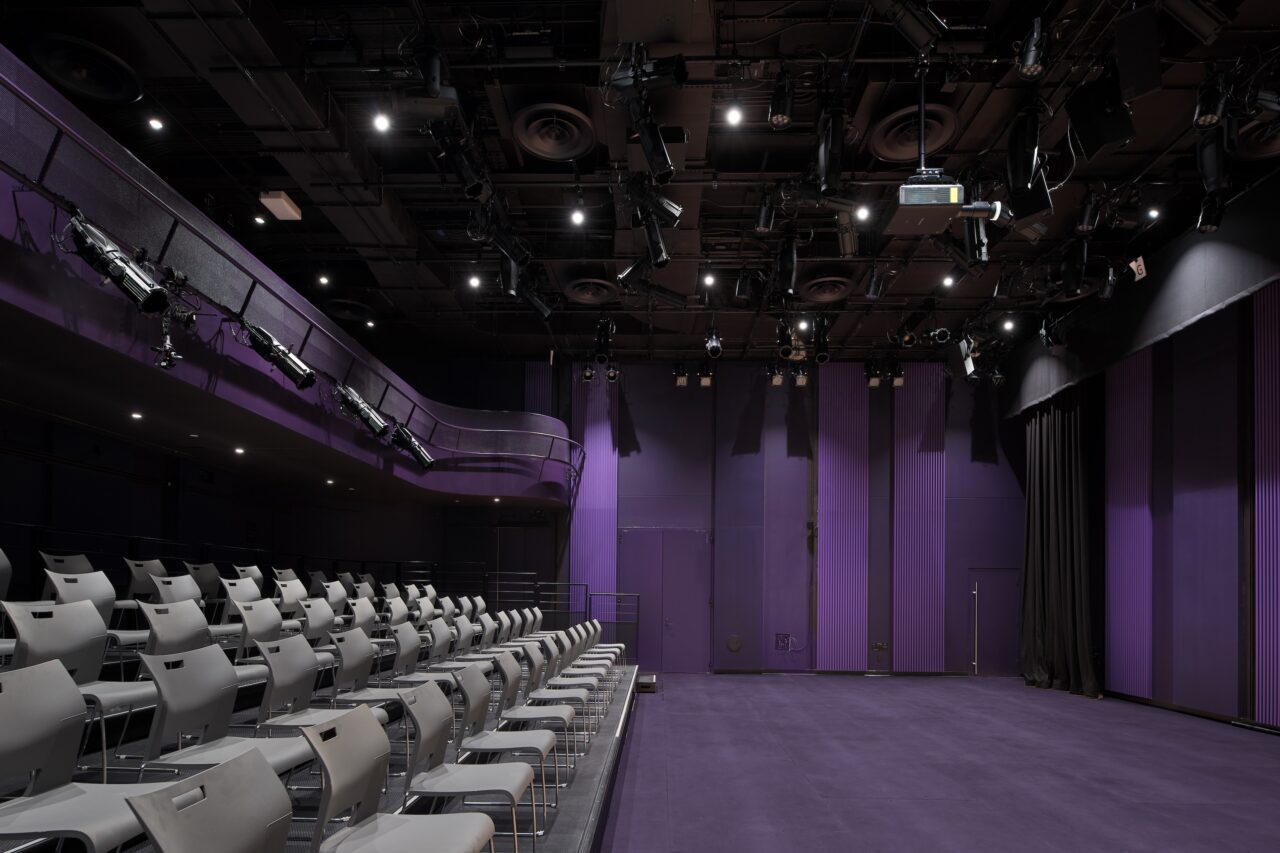 Interior mainstage theater of The People’s Theater: Centro Cultural Latino by WORKac.