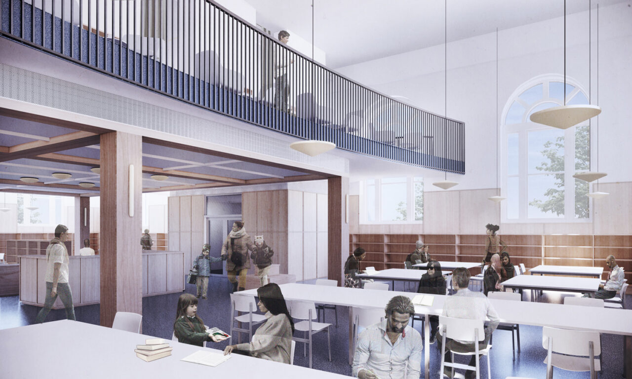 Interior view of Allied Works expansion and renovation of the Brooklyn Public Library’s Eastern Parkway location. Image courtesy of Allied Works.