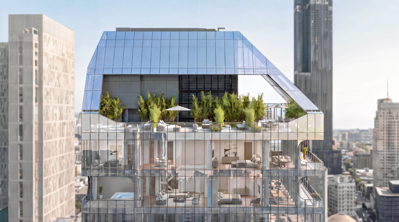 Rooftop terrace of the new tower at 245 Duffield Street