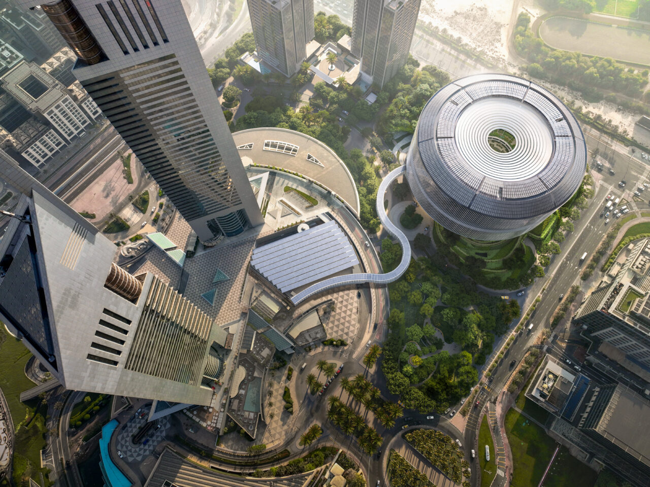 Aerial view of the new headquarters for Dubai Holding