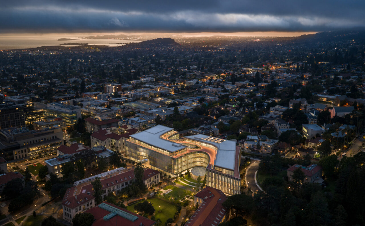 Aerial view of the Barbara and Gerson Bakar Gateway building