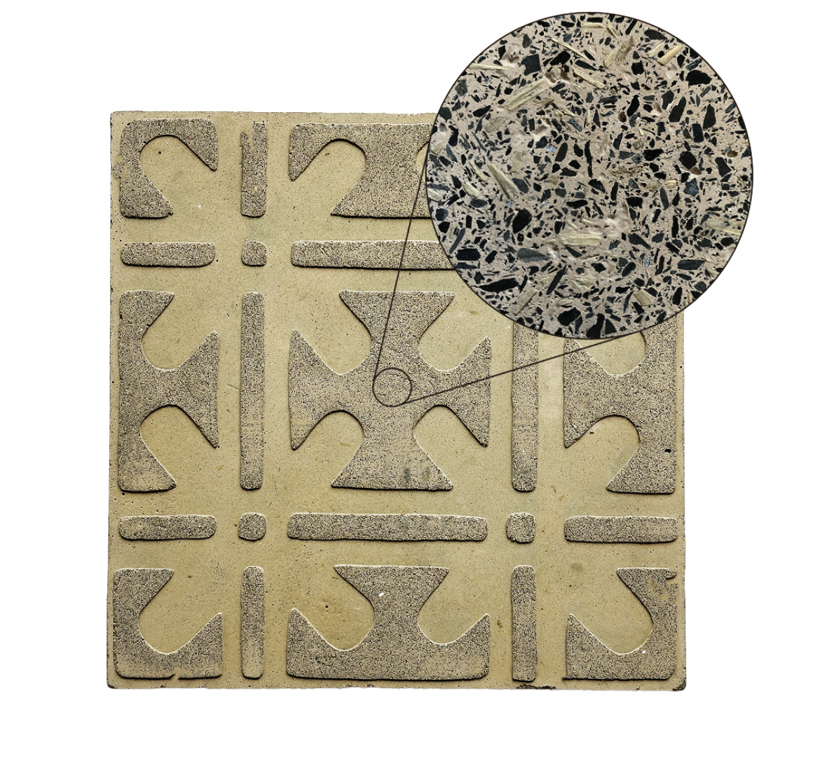 Closeup on wall tiles with organic textures