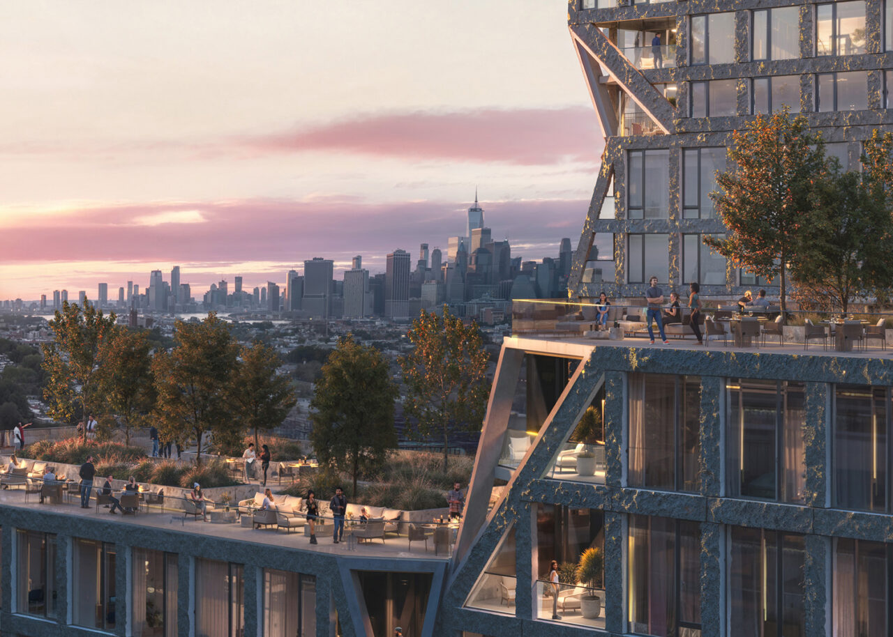 A rooftop terrace of 175 Third Street