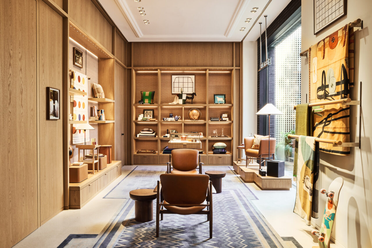 Interior of the new Hermès store in Williamsburg