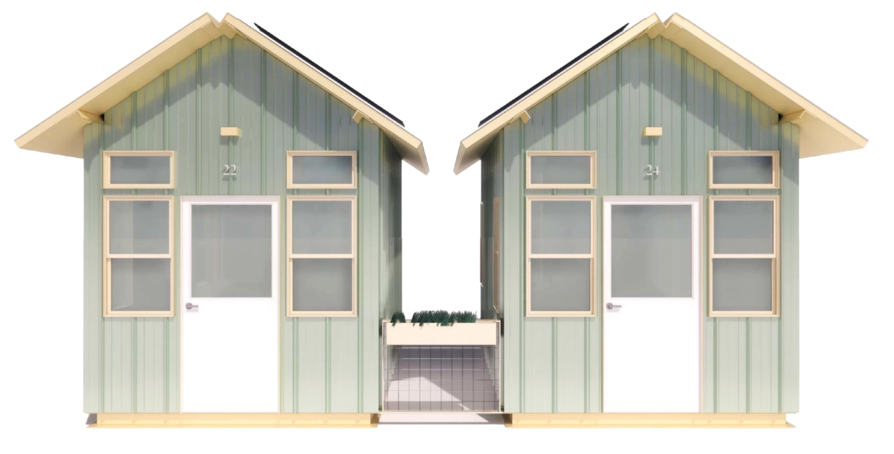 Two modular houses side by side