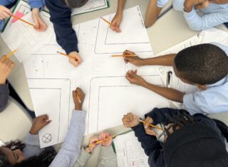 Student collaborating during Learning By Design:NY program on Safe Streets Redesign.