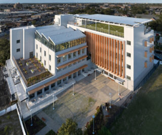 Image of From Courtyard Bridview of Evergreen Charter School
