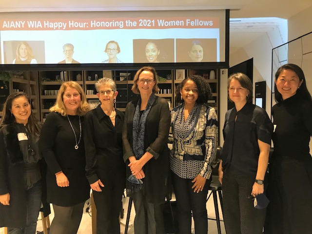 A group photo of attendees at the 6th annual ‘Happy Hour: Honoring the 2021 Women Fellows’ event at the Cosentino showroom.