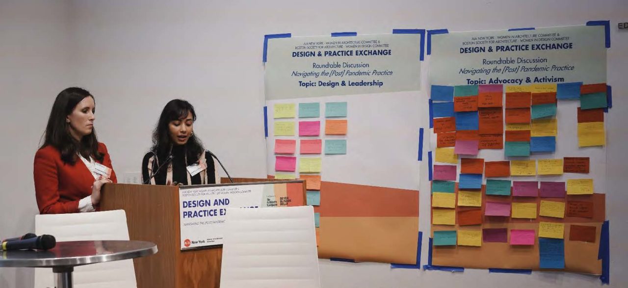 Candid event photo from the Design and Practice Exchange