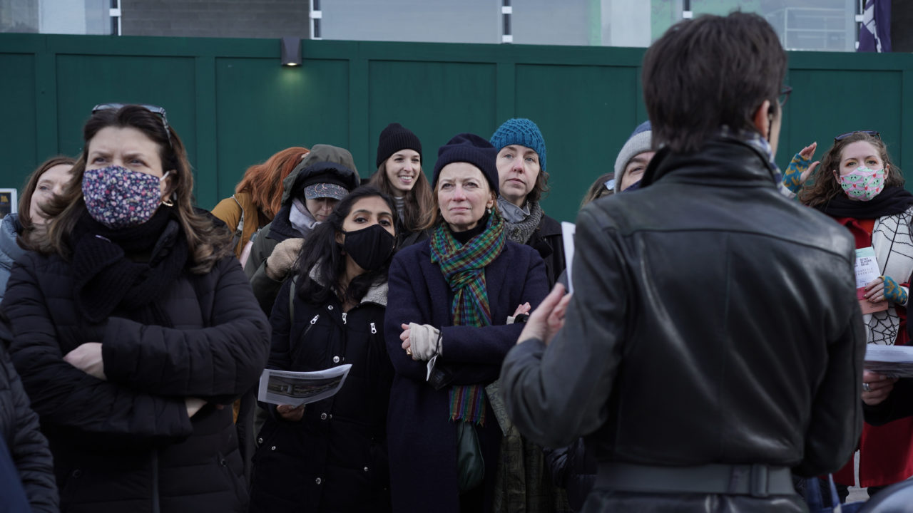 Candid event photo from the Design and Practice Exchange