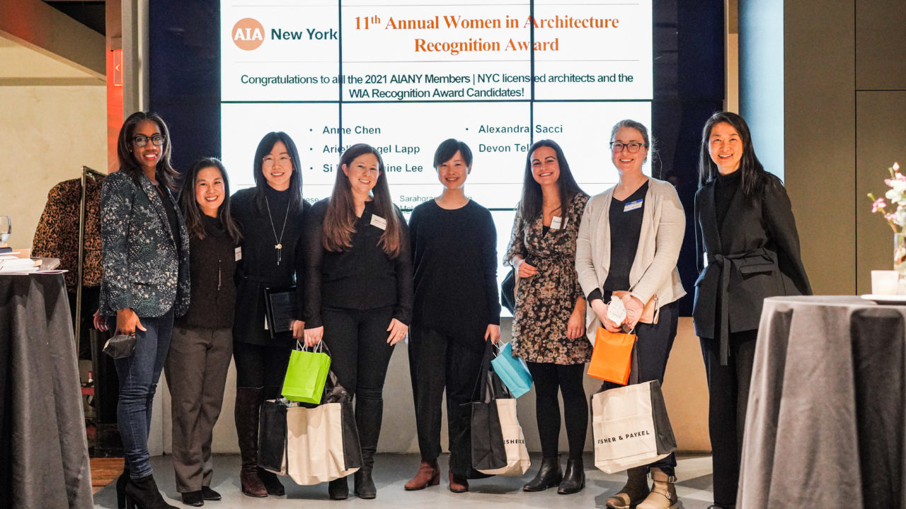Candid event photo from Women in Architecture Recognition Award and Holiday Party
