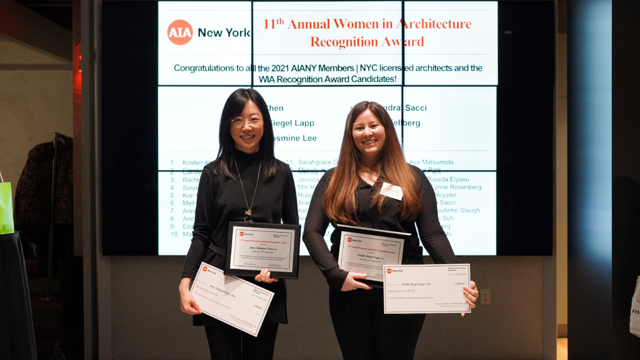 Candid event photo from Women in Architecture Recognition Award and Holiday Party