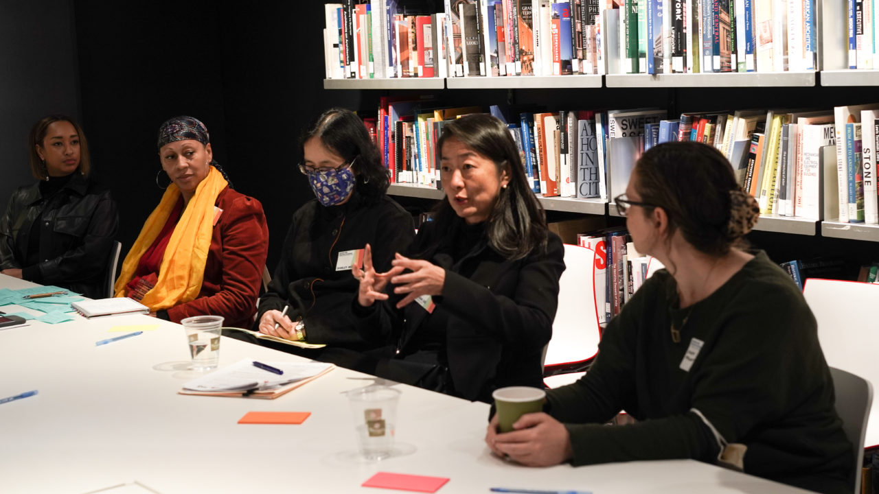 Candid event photo from the Design and Practice Exchange