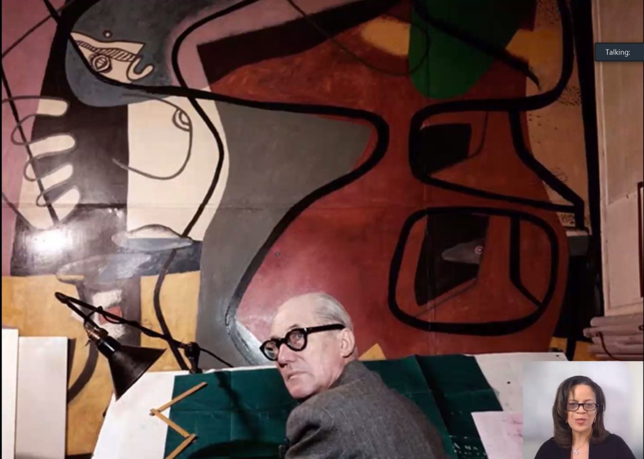 A candid photo from the AIANY WIA February Committee Meeting and Design Presentation