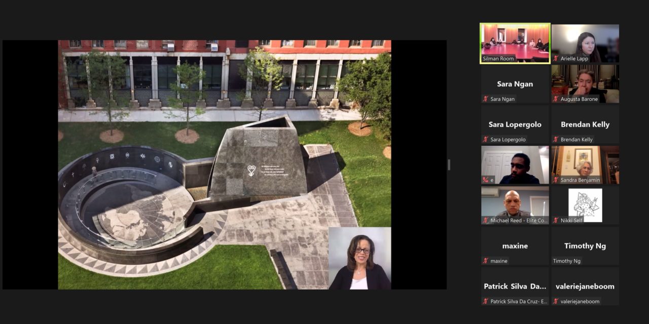 A candid photo from the AIANY WIA February Committee Meeting and Design Presentation