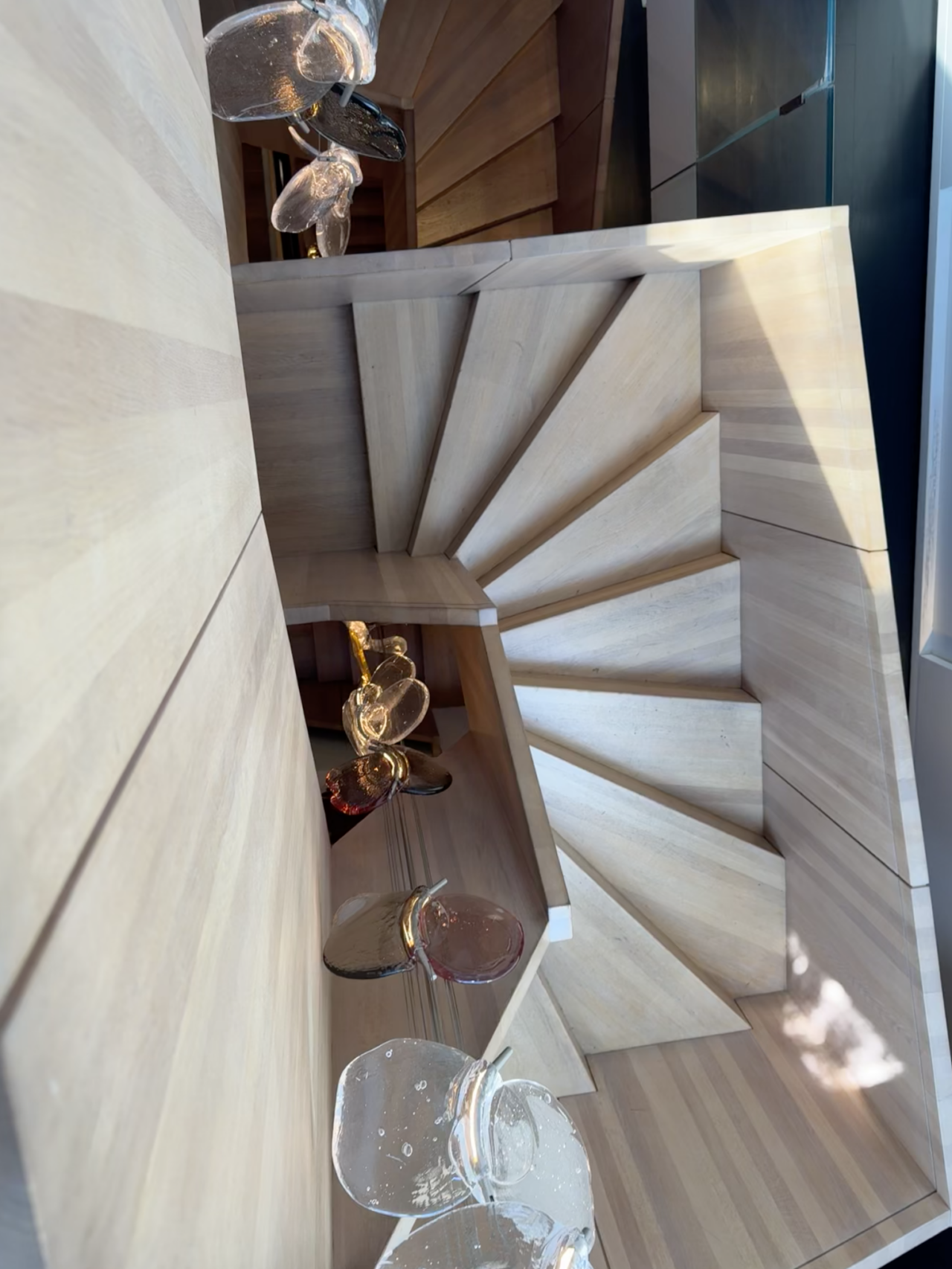 View down the central oak stair from the top floor of the St. Luke’s Place Townhouse. Photo: Natalie Chen.